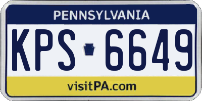 PA license plate KPS6649
