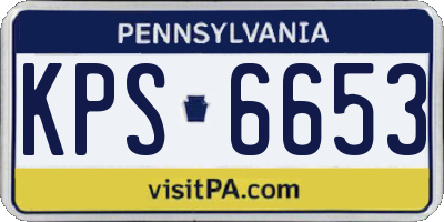 PA license plate KPS6653