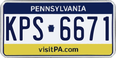 PA license plate KPS6671