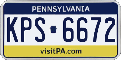PA license plate KPS6672
