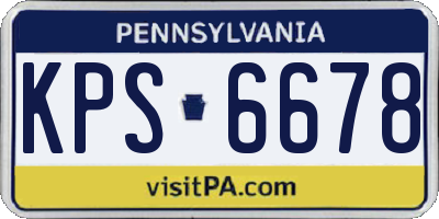 PA license plate KPS6678