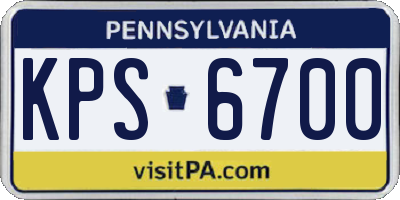 PA license plate KPS6700