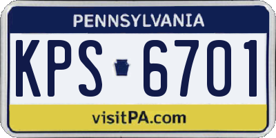 PA license plate KPS6701