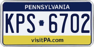 PA license plate KPS6702