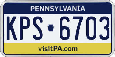 PA license plate KPS6703