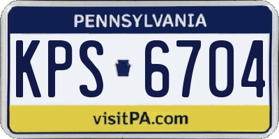 PA license plate KPS6704