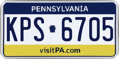PA license plate KPS6705