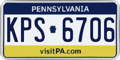 PA license plate KPS6706