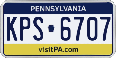 PA license plate KPS6707
