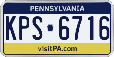 PA license plate KPS6716