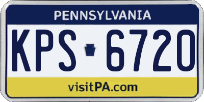 PA license plate KPS6720