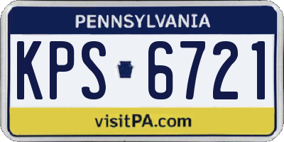 PA license plate KPS6721