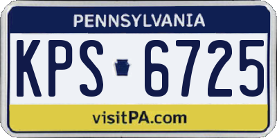PA license plate KPS6725