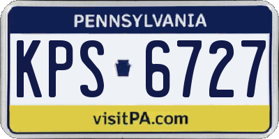 PA license plate KPS6727