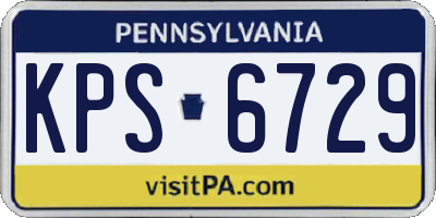 PA license plate KPS6729