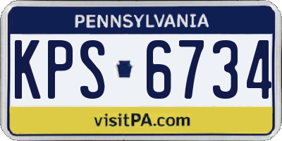 PA license plate KPS6734
