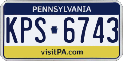 PA license plate KPS6743
