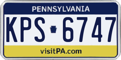 PA license plate KPS6747