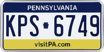 PA license plate KPS6749