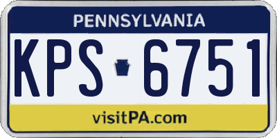 PA license plate KPS6751