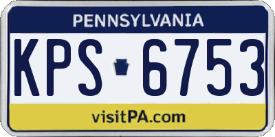 PA license plate KPS6753