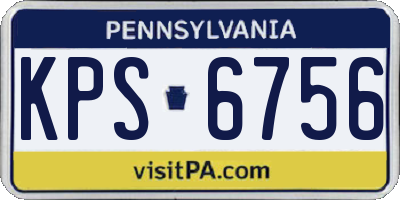 PA license plate KPS6756