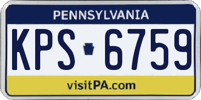 PA license plate KPS6759