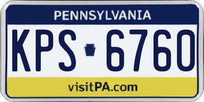 PA license plate KPS6760