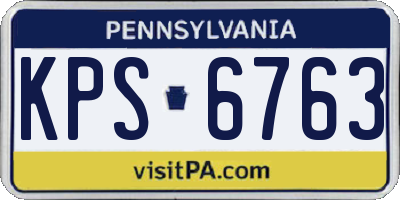 PA license plate KPS6763