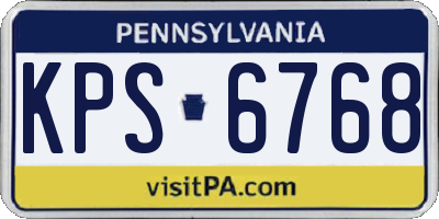 PA license plate KPS6768