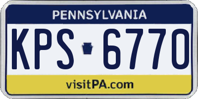 PA license plate KPS6770