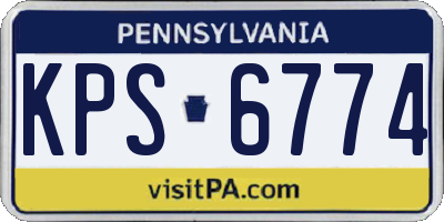 PA license plate KPS6774