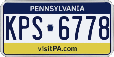 PA license plate KPS6778