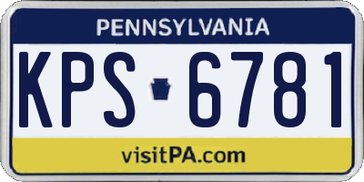 PA license plate KPS6781