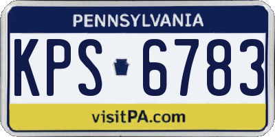 PA license plate KPS6783