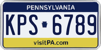 PA license plate KPS6789