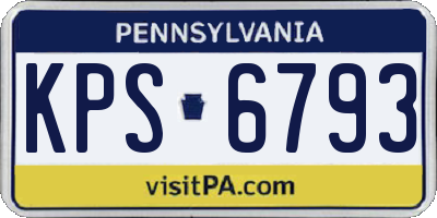 PA license plate KPS6793