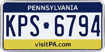 PA license plate KPS6794