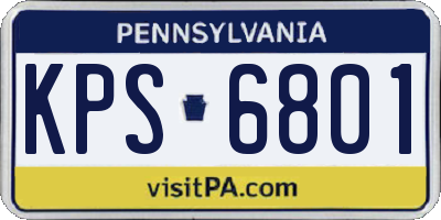 PA license plate KPS6801