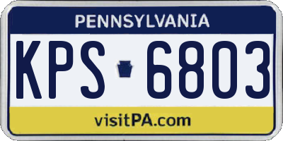 PA license plate KPS6803