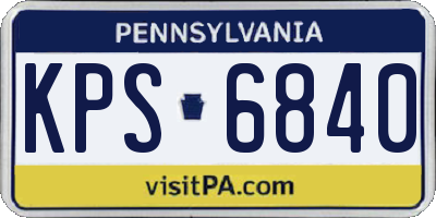 PA license plate KPS6840