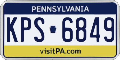 PA license plate KPS6849