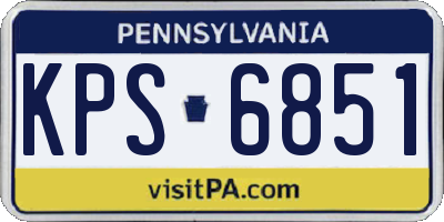 PA license plate KPS6851