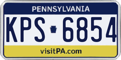 PA license plate KPS6854