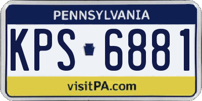 PA license plate KPS6881