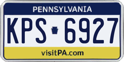 PA license plate KPS6927