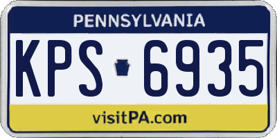 PA license plate KPS6935