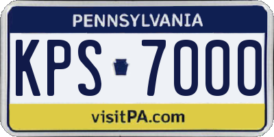 PA license plate KPS7000