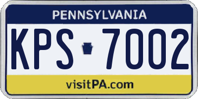 PA license plate KPS7002