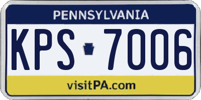 PA license plate KPS7006